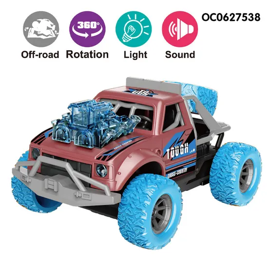 Wholesale 6 Pieces 360 Rotating Friction off Road Children's Kids Plastic Toy Car with Music Light