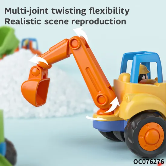 Wholesale Children Friction Car Construction Vehicle Truck Montessory Plastic Model Cars Toy