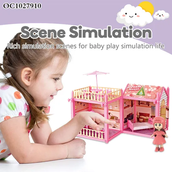 Wholesale Plastic Doll House Kitchen Miniatures Dream Dollhouse for Girls Pretend