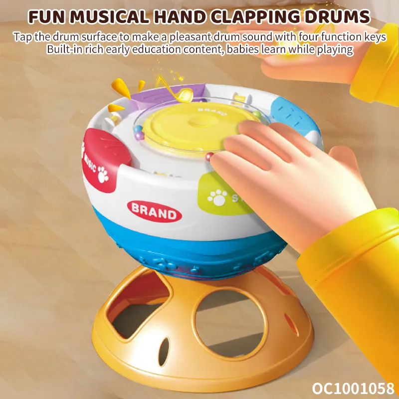 Wholesale Plastic Learning Exercise Shapes Baby Musical Montessori Drum Bellball Toys with Music and Sound
