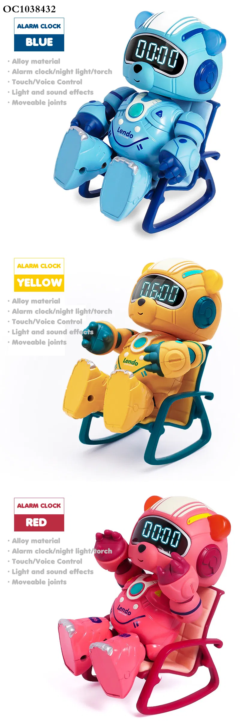 Wholesale Smart Alarm Clock Educational Interactive Intelligent Robot with Light Sound and Touch Sensing