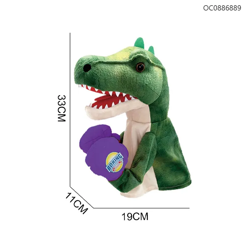 Wholesale Children Plush Dinosaur Animal Hand Puppet Toy with Sound for Kids