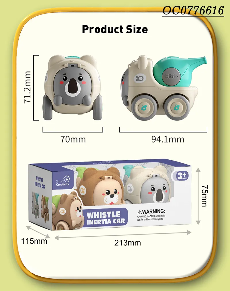 Wholesale Miniature Friction Mini Little Cute Animal Kids Children Plastic Toy Car