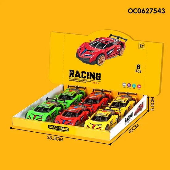 Wholesale Miniature Children's 6 PCS Friction Race Baby Toy Car for Kids with Sound Light