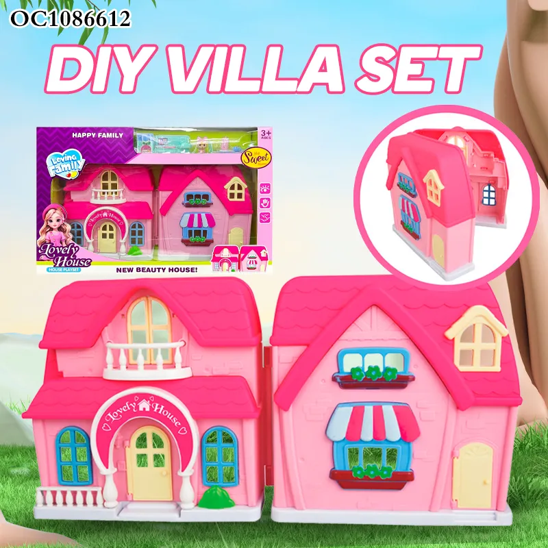 Wholesale Portable Preschool DIY Miniature Children Small Plastic Toys Fold up Mini Doll House