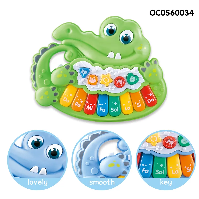 Wholesale Montessori Sensory Cartoon Baby Musical Instruments Piano Kids Light-up Rainbow Keyboard Toy for Babies