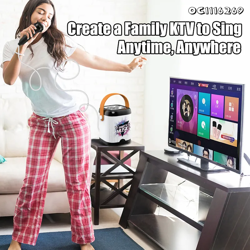 Wholesale Children Portable Karaoke Singing Music Customized Microphone Toy Speakers with Light