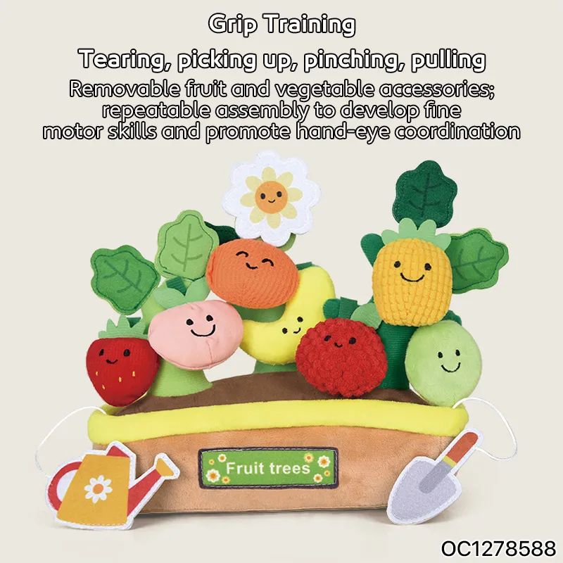 Wholesale Children Custom Fruit Plush Flower Pretend Arts Crafts Flower Garden Play Baby Plant Toy