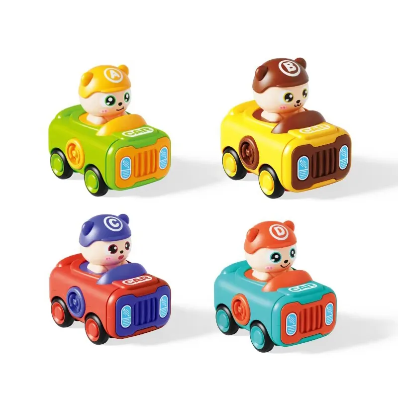 Wholesale Cheap 12PCS Plastic Mini Cute Friction Funny Cartoon Car Animals Toy for Kids