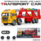 Wholesale Construction Friction Car Transporter Car Truck Toy Car Set for Kids with Light Sound