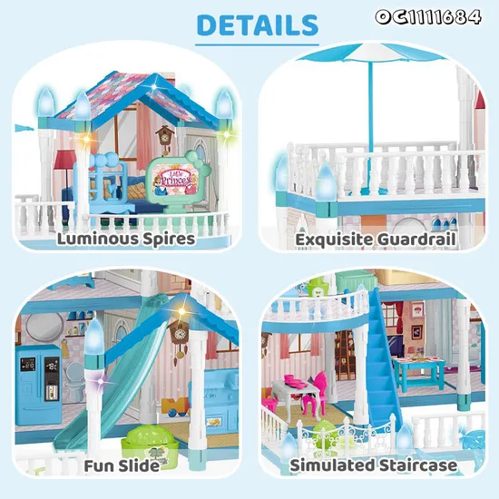 Wholesale Gift DIY Baby Doll Miniature Furniture and Doll House Bedroom Plastic Children House Play Set