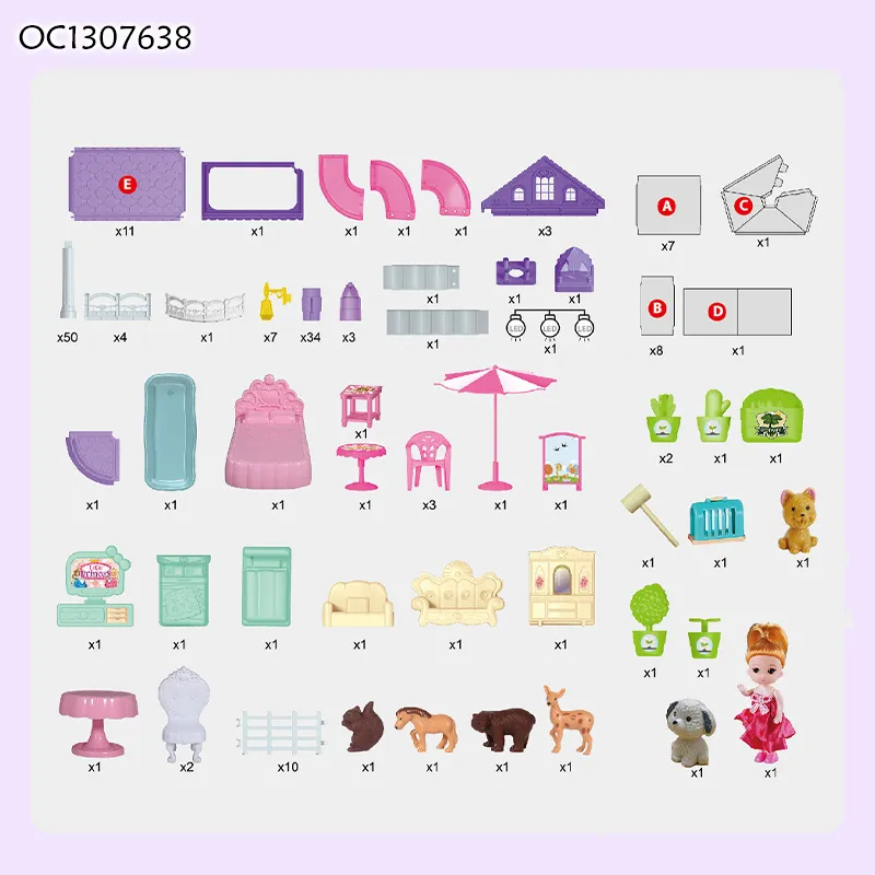 Wholesale Miniature Preschool Games DIY Craft Doll Houses Furniture for Girls