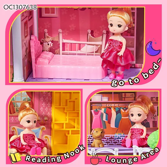 Wholesale Miniature Preschool Games DIY Craft Doll Houses Furniture for Girls