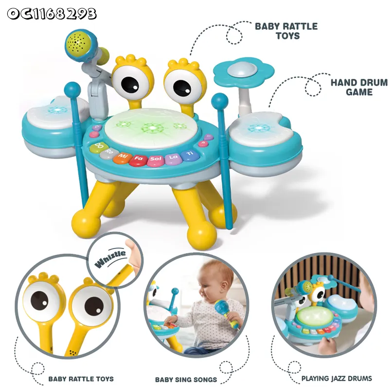 Wholesale Plastic Hot Sale Children Music Instrument Kids Electronic Montessori Educational Piano Drum Toy