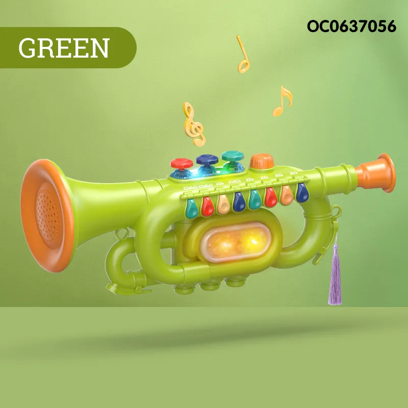 Wholesale Intellectual Plastic Musical Educational Toys Trumpet Instrument Electronic Horn for Kids