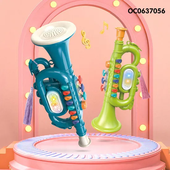 Wholesale Intellectual Plastic Musical Educational Toys Trumpet Instrument Electronic Horn for Kids