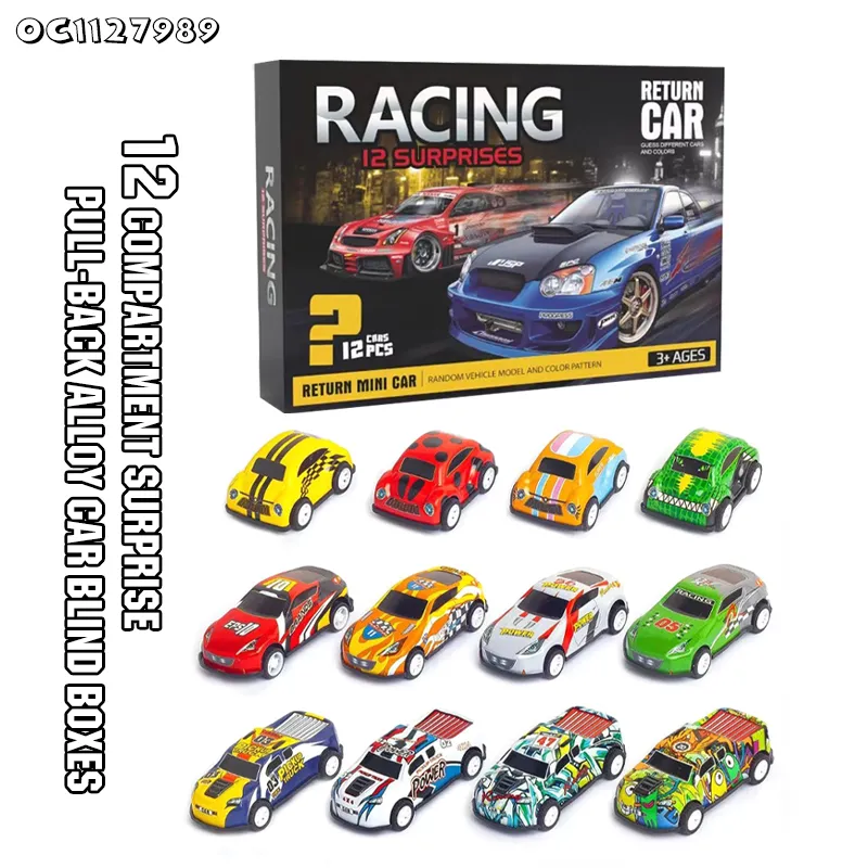 Wholesale Children Mini Diecast 12 Pieces Children Die Cast Metal Racing Car Model Custom Toys for Kids