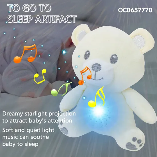 Wholesale Educational Animal Light up Custom Plush Bear Stuffed Baby Toys