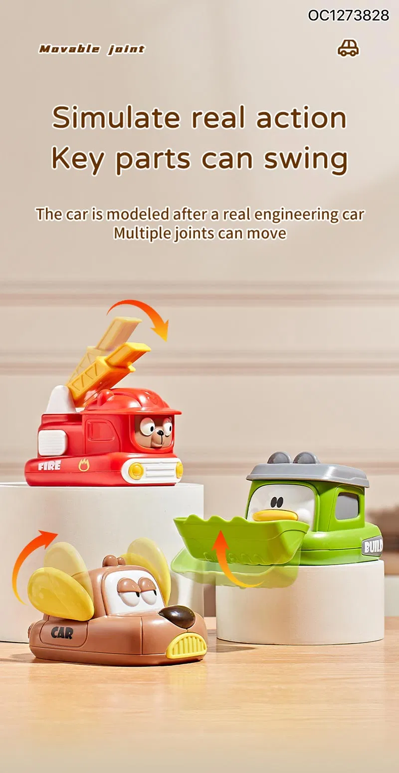 Wholesale Pull Back Cartoon Cars Truck Engineering Vehicle Educational Model