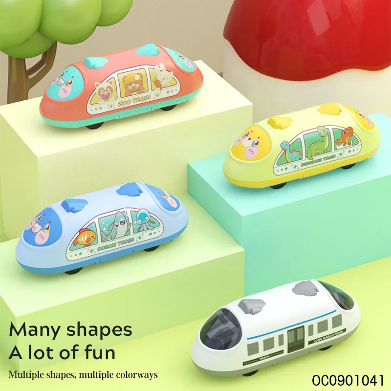 Wholesale Kids Small Toys Mini Double Pull Back Car Subway Plastic Car Model Toys