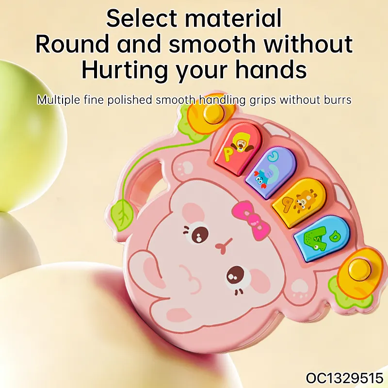 Wholesale Montessori Educational Children's Cartoon Animal Musical Rabbit Pink Digital Keyboard Electronic Piano for Baby