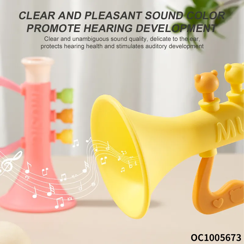 Wholesale Musical Educational Baby Handheld Horn Montessori Musical Sensory Toy Trumpet