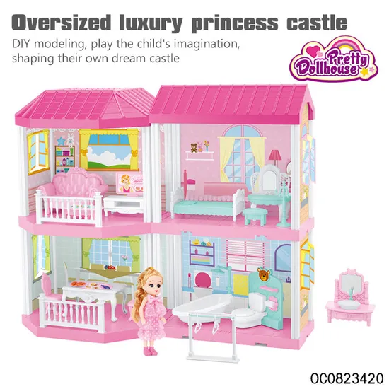 Wholesale Preschool Baby DIY Plastic Miniature Doll House Furniture for Girls Gift