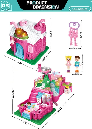 Wholesale Children Birthday Gifts Princess Doll House Kids Toys with Light Music