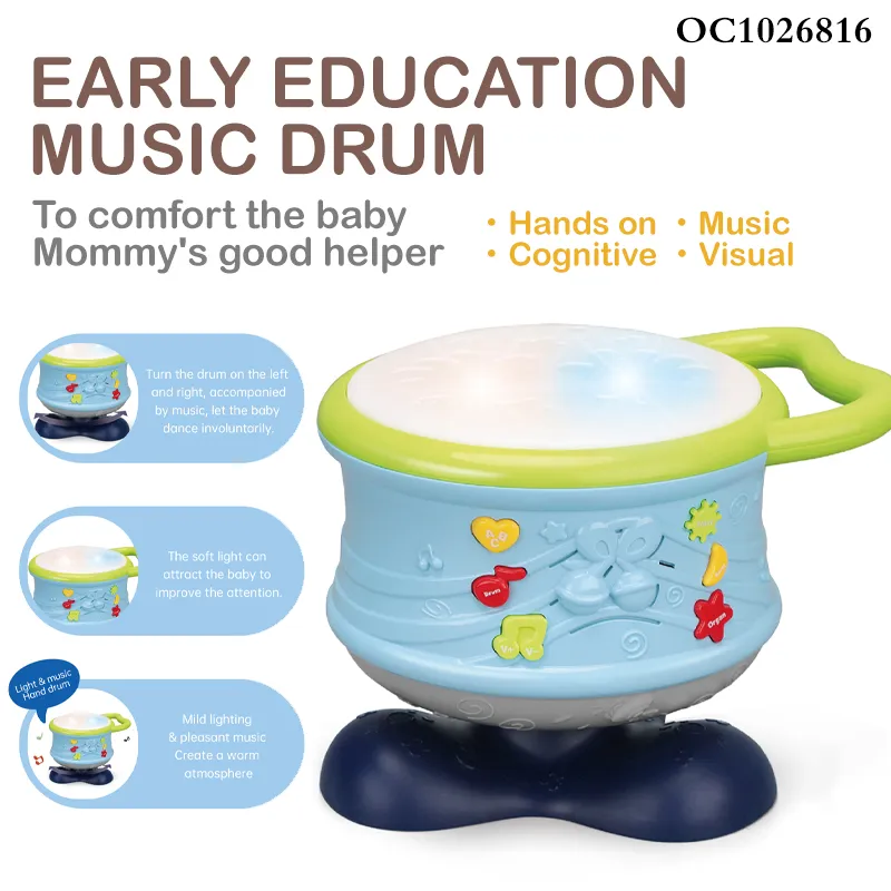Wholesale Plastic Happy Montessori Hand Bell Electronic Musical Instrument Music Sensory Toys Drums