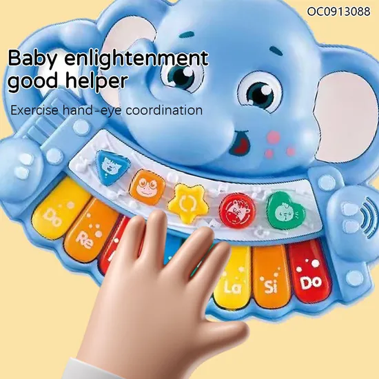 Wholesale Plastic Elephant Piano Mini Electronic Instruments Keyboard Baby Musical Toys Electronic Organ