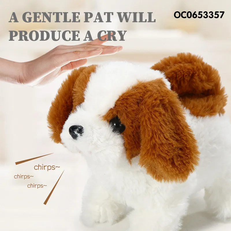 Wholesale Custom Barking Walking Dog Plush Stuffed Lovely Animal Toy for Kids