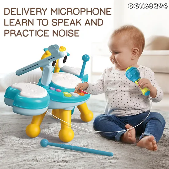 Wholesale Quality Electronic Musical Plastic Piano Keyboard Instrument Educational Musical Drum Set
