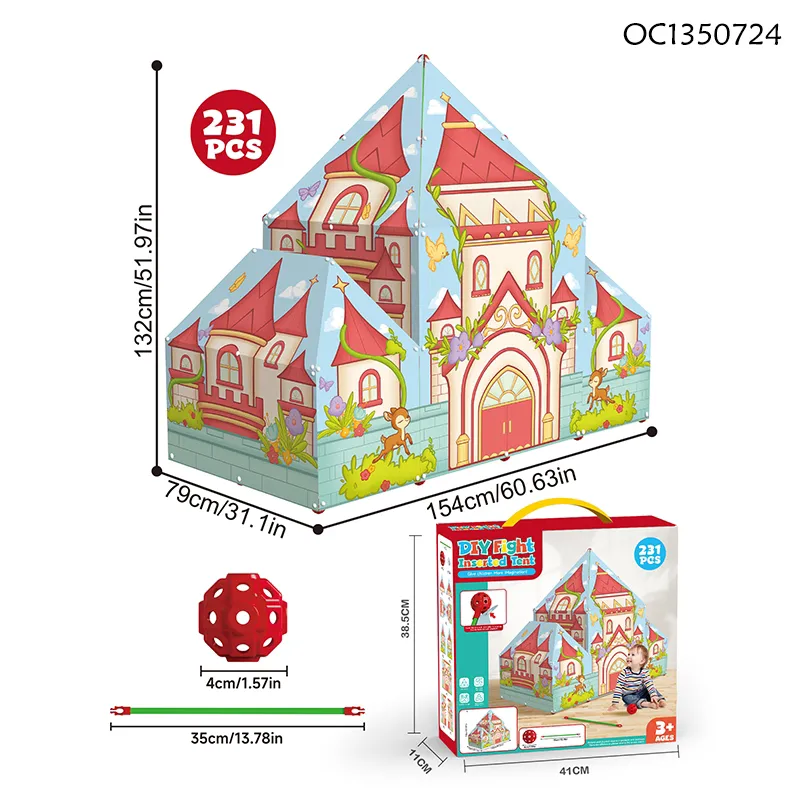 Wholesale Kids Children Building Toy Set Painting DIY Baby Tent House Indoor Kids Playhouse