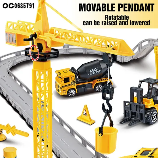 Mini Construction Dump Truck Race Diecast Car Track Toy Rail Car with Track Toy for Boys