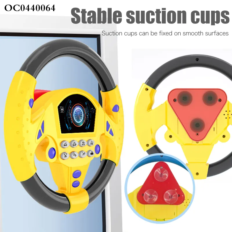 Children Educational Interactive Battery Operated Babies Games Montessori Music Steering Wheel Driving Plastic Toy