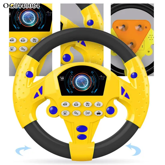 Children Educational Interactive Battery Operated Babies Games Montessori Music Steering Wheel Driving Plastic Toy