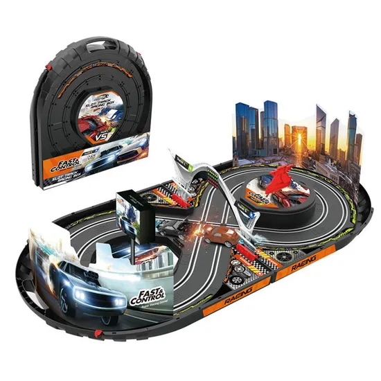 DIY Portable Race Track Toys Rails Car Electronic Game Product Novelty Toys
