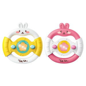Cartoon Interesting Children Educational Rabbit Driving Car Plastic Musical Baby Steering Wheel Toy for Kids