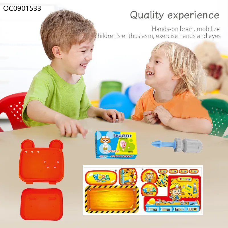 17PCS Pretend Play Kids Tool Box Construction Repair Kit Toy Set Toddler for Children