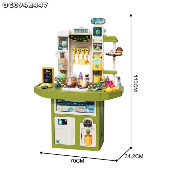 Wholesale Educational Pretend Role Play Set Simulation Tableware Cooking Water Spray Large Children's Plastic Kitchen Toy