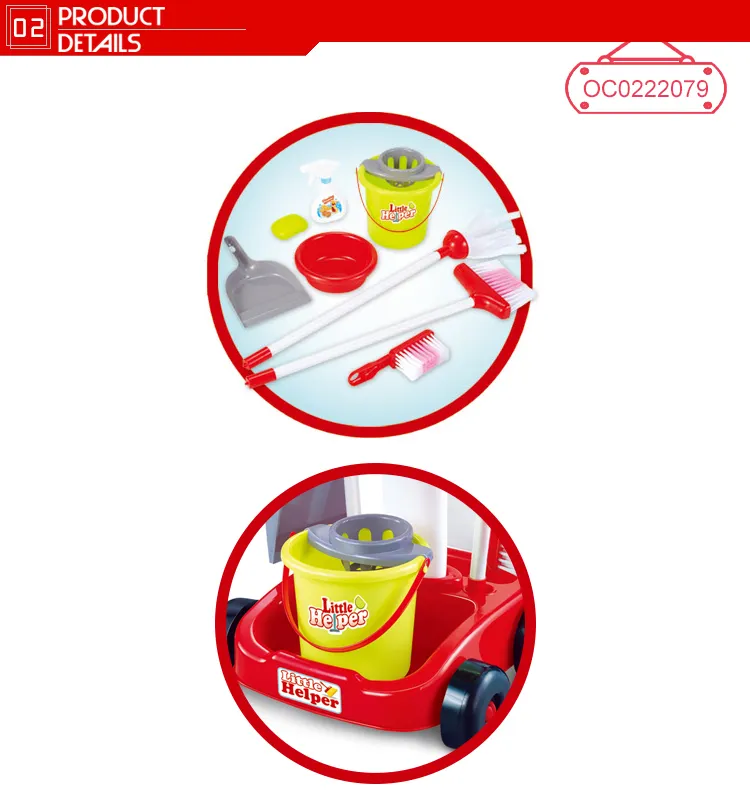 Small Plastic Household Cleaning Set Brushes Tools Toys for Baby