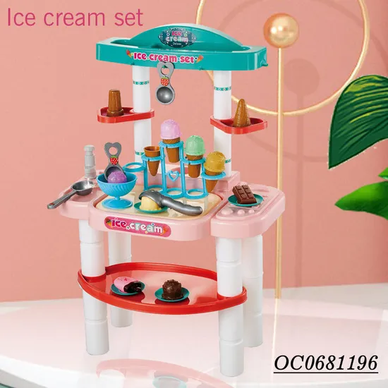 Educational Miniature Children's Plastic Kitchen Plastic Pretend Play Ice Cream Toy for Kids