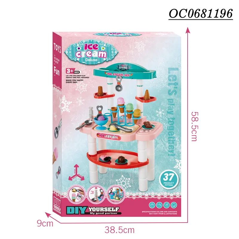 Educational Miniature Children's Plastic Kitchen Plastic Pretend Play Ice Cream Toy for Kids