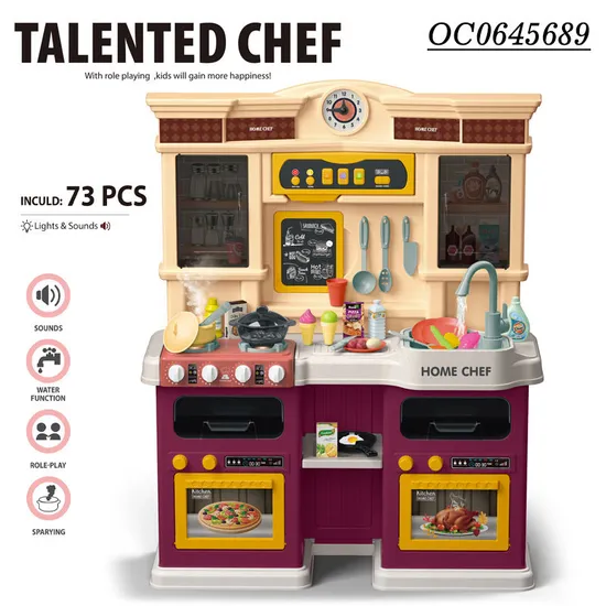 Plastic Cabinet Pretend Home Children House Kitchen Toys Play Set for Kids