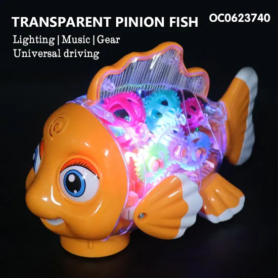 Wholesale Hot Selling Battery Operated Unique Electric Electronic Fish Toy with Light Music