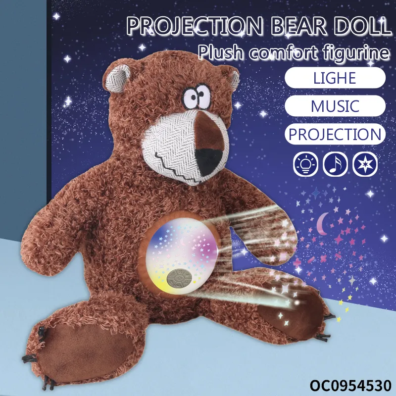 Wholesale Popular Projector Bear Baby Sleeping Sooth Light Music Animal Toy