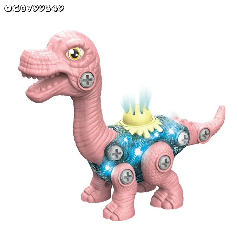 Classic Preschool Educational Toy Children Games Boy Assembly DIY Take Apart B O Dinosaur Toy with Light Sound for Kids