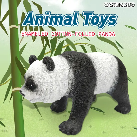 Wholesale Popular PVC Panda Realistic Small 3D Plastic Wild Animal Model Toys with Sound for Kids