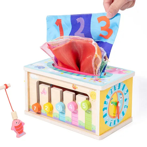 Wholesale Montessori Plastic Educational Wooden Puzzle Activity Fishing Baby Box Toy