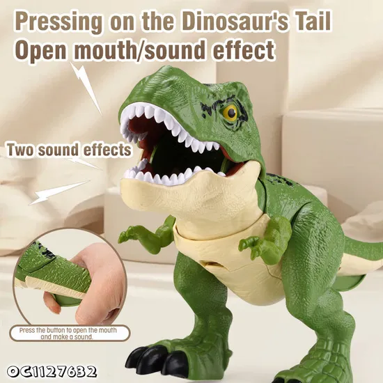 PVC Dinosaur Simulation Sound Jurassic Tyrannosaurus Rex Mechanical Electric Robot Dinosaur Toy with Moving Tail and Mouth